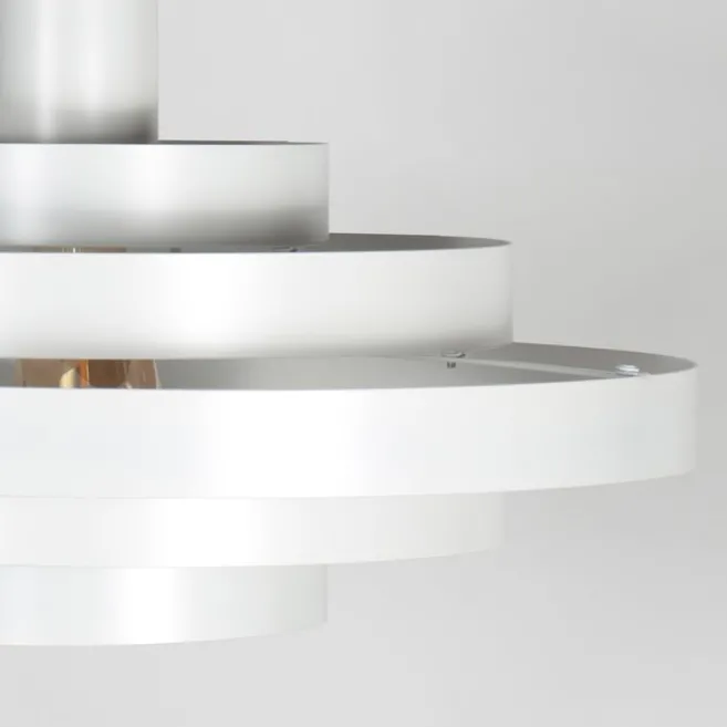 Steinhauer Retro-Hängelampe Weiß Rund - Halo Cirque