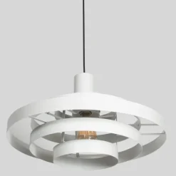 Steinhauer Retro-Hängelampe Weiß Rund - Halo Cirque