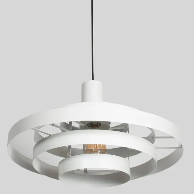 Steinhauer Retro-Hängelampe Weiß Rund - Halo Cirque