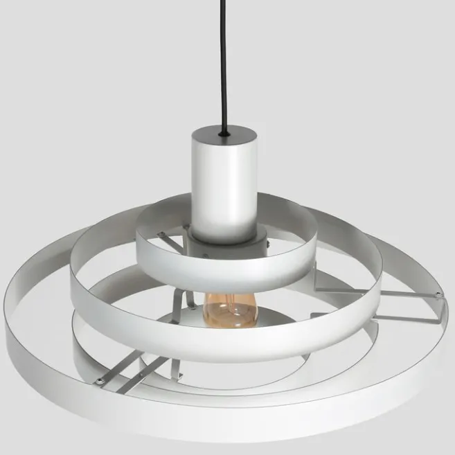 Steinhauer Retro-Hängelampe Weiß Rund - Halo Cirque