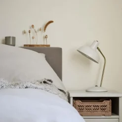 QAZQA Retro-Tischleuchte Weiß mit Bronze 38cm - Milou