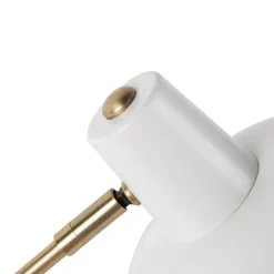 QAZQA Retro-Tischleuchte Weiß mit Bronze 38cm - Milou