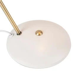 QAZQA Retro-Tischleuchte Weiß mit Bronze 38cm - Milou