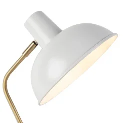 QAZQA Retro-Tischleuchte Weiß mit Bronze 38cm - Milou
