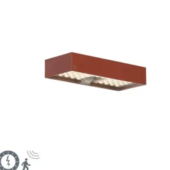 QAZQA Rote Außenwandleuchte mit Abblendlicht und Sonnensensor - Kayo