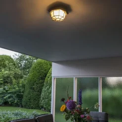 QAZQA Rural Deckenleuchte dunkelgrau IP44 - Bri S