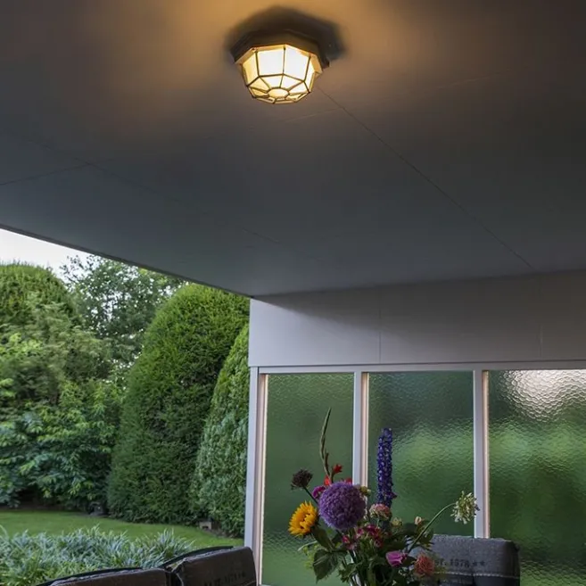 QAZQA Rural Deckenleuchte dunkelgrau IP44 - Bri S