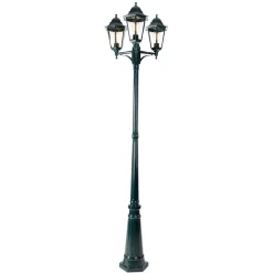 QAZQA Rustikale Außenlaterne dunkelgrün 3-Licht IP44 - New Orleans