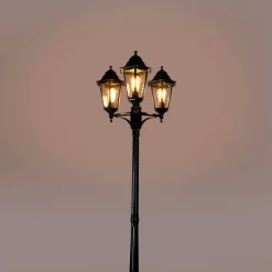 QAZQA Rustikale Außenlaterne dunkelgrün 3-Licht IP44 - New Orleans