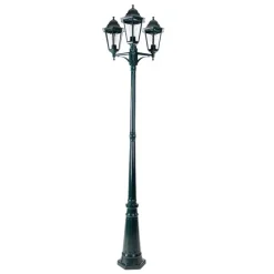 QAZQA Rustikale Außenlaterne dunkelgrün 3-Licht IP44 - New Orleans