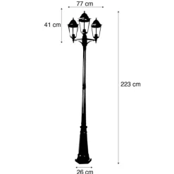QAZQA Rustikale Außenlaterne dunkelgrün 3-Licht IP44 - New Orleans