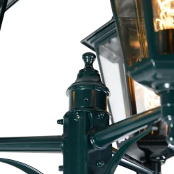 QAZQA Rustikale Außenlaterne dunkelgrün 3-Licht IP44 - New Orleans