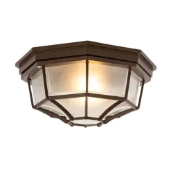 QAZQA Rustikale Deckenleuchte Rostbraun 26,5 IP44 - Bri