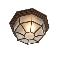 QAZQA Rustikale Deckenleuchte Rostbraun 26,5 IP44 - Bri