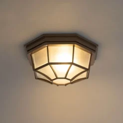 QAZQA Rustikale Deckenleuchte Rostbraun 26,5 IP44 - Bri