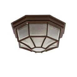 QAZQA Rustikale Deckenleuchte Rostbraun 26,5 IP44 - Bri