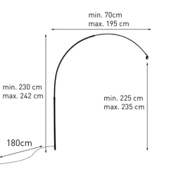 QAZQA Schwarzer Bogen ohne Fuß für XXL-Bogenlampe