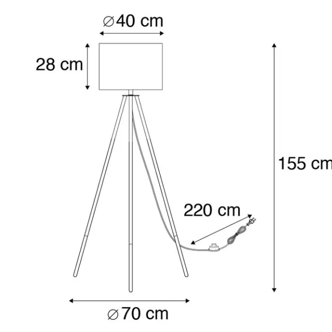 QAZQA Set aus schwarzer Tischleuchte und Stehleuchte mit Schirm - Pip