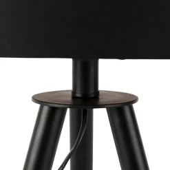 QAZQA Set aus schwarzer Tischleuchte und Stehleuchte mit Schirm - Pip