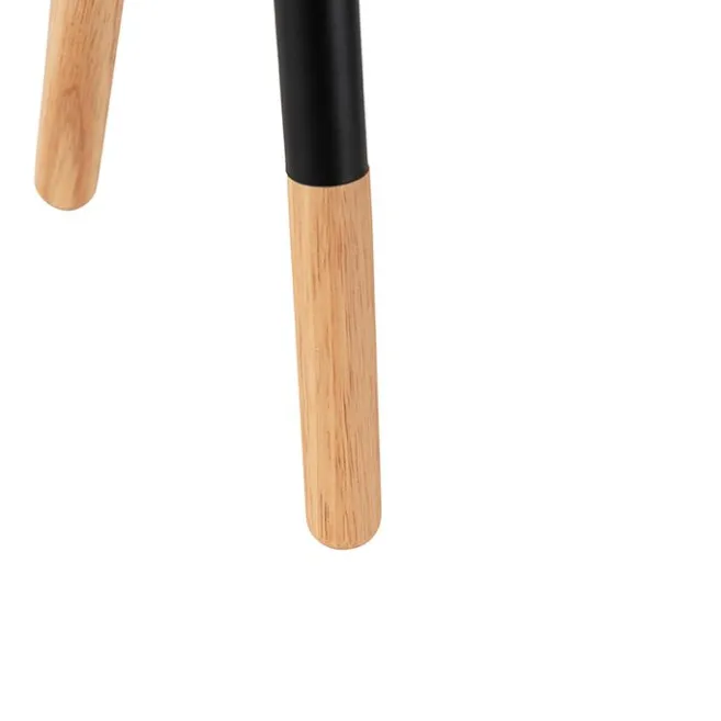 QAZQA Set aus schwarzer Tischleuchte und Stehleuchte mit Schirm - Pip