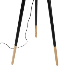 QAZQA Set aus schwarzer Tischleuchte und Stehleuchte mit Schirm - Pip