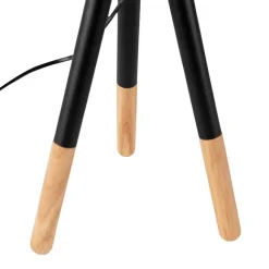 QAZQA Set aus schwarzer Tischleuchte und Stehleuchte mit Schirm - Pip