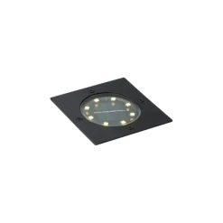 QAZQA Set mit 6 Bodeneinbaustrahlern Schwarz Quadratisch inkl. LED IP65 Solar - Terry
