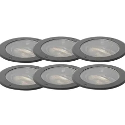 QAZQA Set mit 6 Bodenpunktwarzen AR111 einstellbar IP65 - Delux Honey