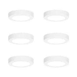 QAZQA Set mit 6 Einbau- oder Aufbauspots weiß 14 cm inkl. LED 3-Stufen-Dim-to-Warm mit Dip-Schalter - Trans