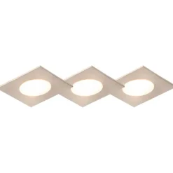 QAZQA Set mit 3 Einbaustrahlern aus quadratischem Stahl inkl. LED IP65 - Einfach