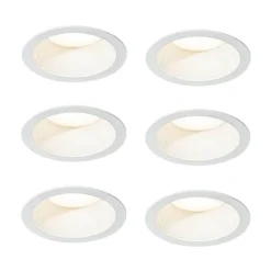 QAZQA Professional Set mit 6 Einbaustrahlern weiß inkl. LED 3000K-5000K - Elias