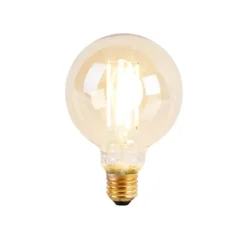 Calex Set mit 3 intelligenten E27-LED-Lampen, dimmbar bis warm, G95 Goldline, 7 W, 806 lm, 1800 K – 3000 K