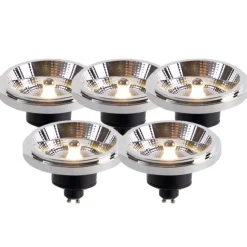 LUEDD Set mit 5 LED-Lampen AR111 GU10 12W 2000K-3000K Kelvin dimmbar