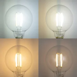 LUUMR Set mit 5 Smart Dimmbare LED-Glühbirnen E27 G95 Klar 7W 806lm 2700-6500K