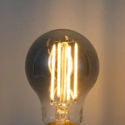 LUUMR Set mit 5 Smart Dimmbare LED-Glühbirnen E27 A60 Rauchglas 4,9 W 150 lm 1800 K