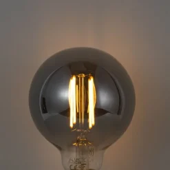 LUUMR Set mit 5 Smart Dimmbare LED-Glühbirnen E27 G95 Rauchglas 4,9 W 150 lm 1800 K