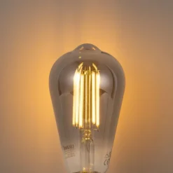 LUUMR Set mit 5 Smart Dimmbare LED-Glühbirnen E27 ST64 Rauchglas 4,9 W 150 lm 1800 K