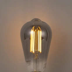 LUUMR Set mit 5 Smart Dimmbare LED-Glühbirnen E27 ST64 Rauchglas 4,9 W 150 lm 1800 K