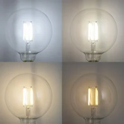 LUUMR Set mit 5 Smart E27 Dimmbare LED-Glühbirnen G125 Klar 7W 806lm 2700-6500K