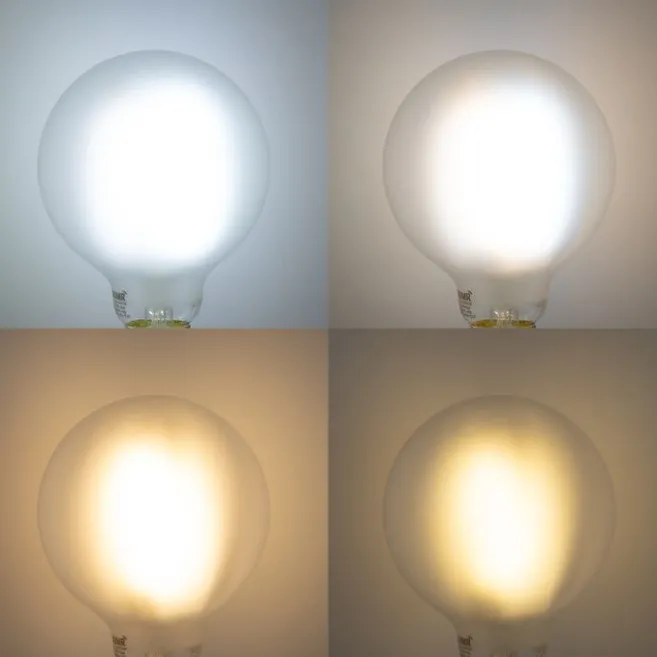 LUUMR Set mit 5 Smart E27 Dimmbare LED-Glühbirnen G95 Matt 7W 806lm 2700-6500K