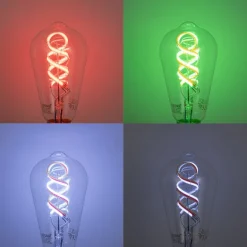 LUUMR Set mit 5 Smart E27 Dimmbare LED-Glühbirnen ST64 Klar RGBW 4W 250lm 2700K