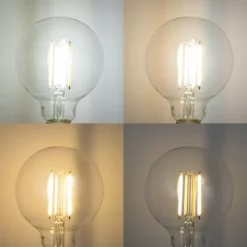 LUUMR Set mit 5 Smart E27 Dimmbare LED-Glühbirnen G95 Klar 7W 806lm 2700-6500K