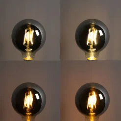 LUEDD Set mit 5 Smart E27 LED-Glühbirnen G95 Rauch 4W 60lm 1800-3000K