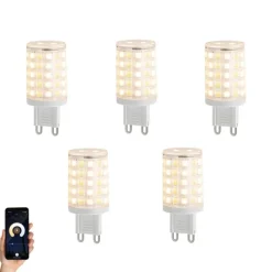 LUUMR Set mit 5 smarten G9 dimmbaren LED-Lampen Klar 2,5W 250 lm 2700-6500K