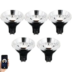 LUEDD Set mit 5 Smartes GU10 dimmbares LED-Leuchtmittel AR70 6W 500lm 2200-6500K