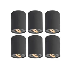 QAZQA Set mit 6 Spots Smart Dunkelgrau inkl. WLAN GU10 - Rondoo up