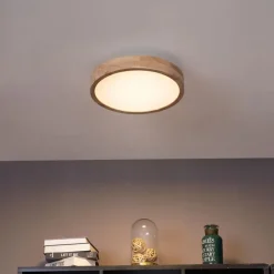 QAZQA Skandinavische Deckenleuchte Holz 40cm inkl. LED Dimmbar - Pecker