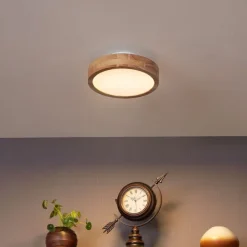 QAZQA Skandinavische Deckenleuchte Holz 30cm inkl. LED Dimmbar - Pecker