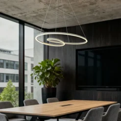 QAZQA Skandinavische Hängelampe Beige 110cm inkl. LED 3-Stufen Dimmbar - Circuit