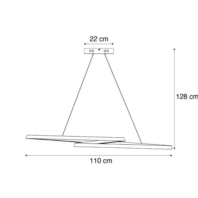 QAZQA Skandinavische Hängelampe Beige 110cm inkl. LED 3-Stufen Dimmbar - Circuit